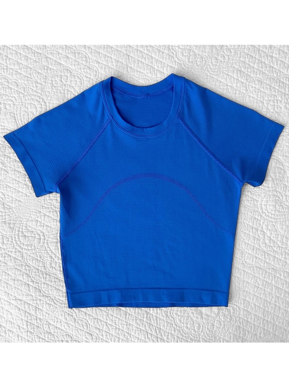 Lululemon Women's Blue Swiftly Tech Cropped Short Sleeve Shirt 2.0 Size 4 - Picture 3 of 12